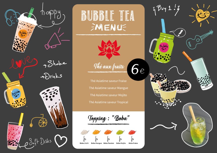 Affiche des Bubble Tea chez AsiaTime